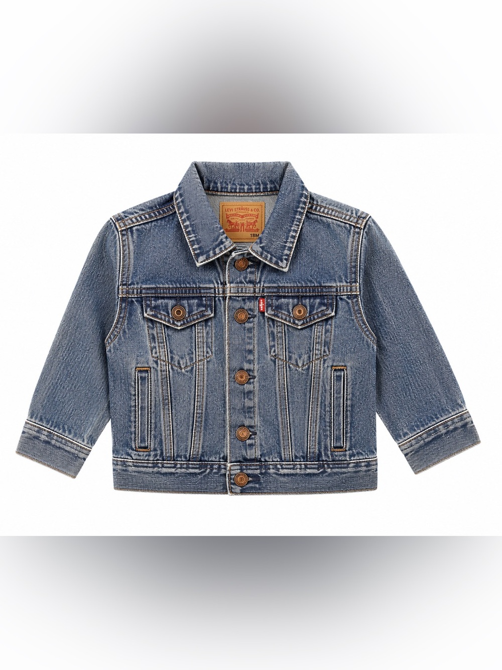 Levi's Toddler 18M Denim Trucker Jacket Light Wash Jean Jacket Button Front